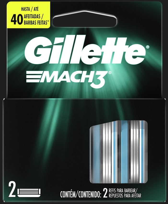 CARTELA COM 4 CARGAS PARA GILLETTE MACH3 COM 2 UNIDADES                                             