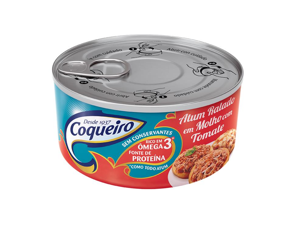ATUM RALADO COM MOLHO DE TOMATE COQUEIRO LATA 160G                                                   image number null