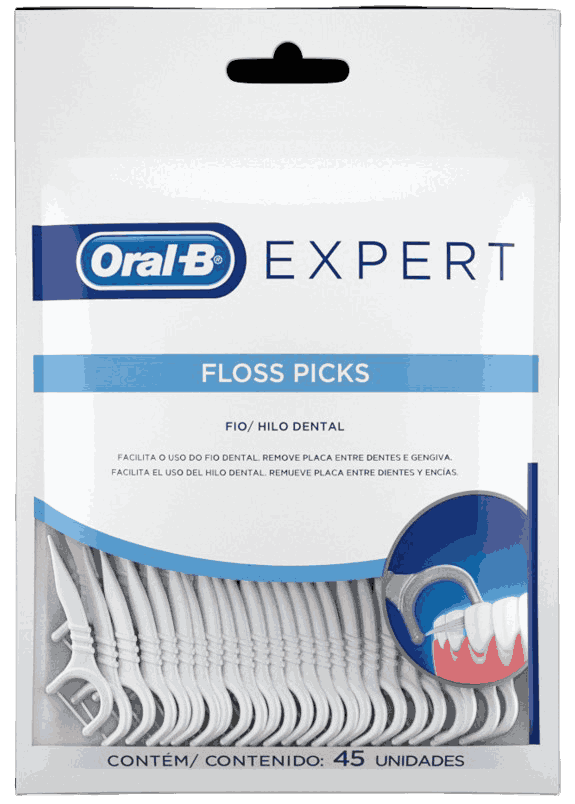 FIO ORAL-B EXPERT FLOSS PICKS COM 45 UNIDADES                                                       