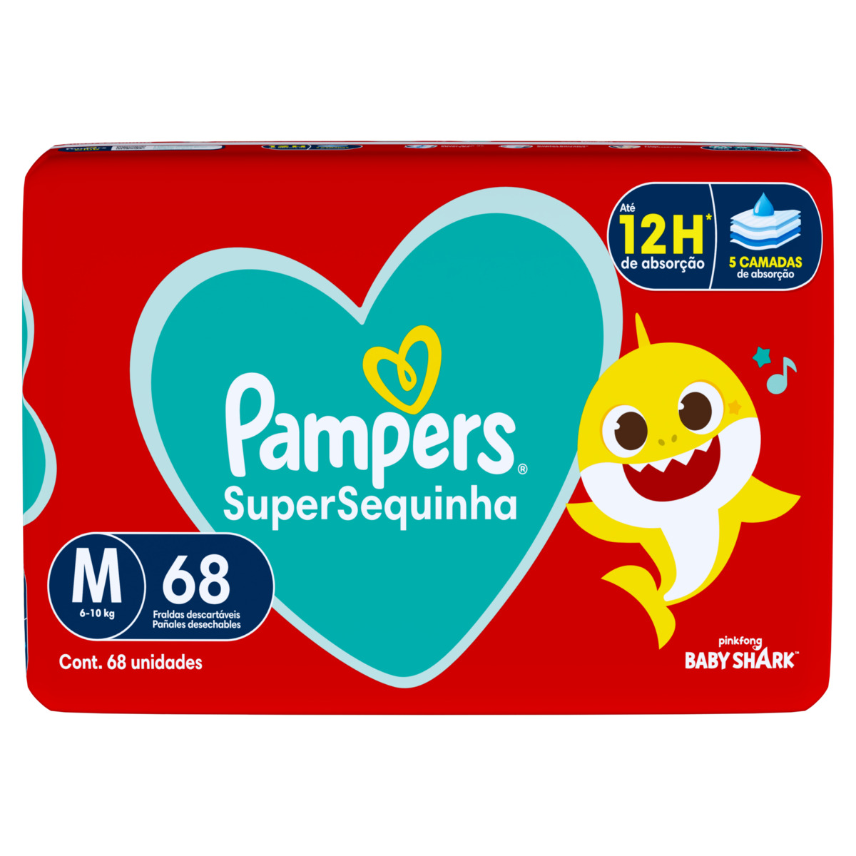 FRALDA PAMPERS SUPERSEQUINHA M SUPER C/68UN                                                         