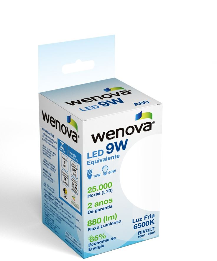LAMPADA BULBO LED WENOVA 9W A60 6500K                                                                image number null