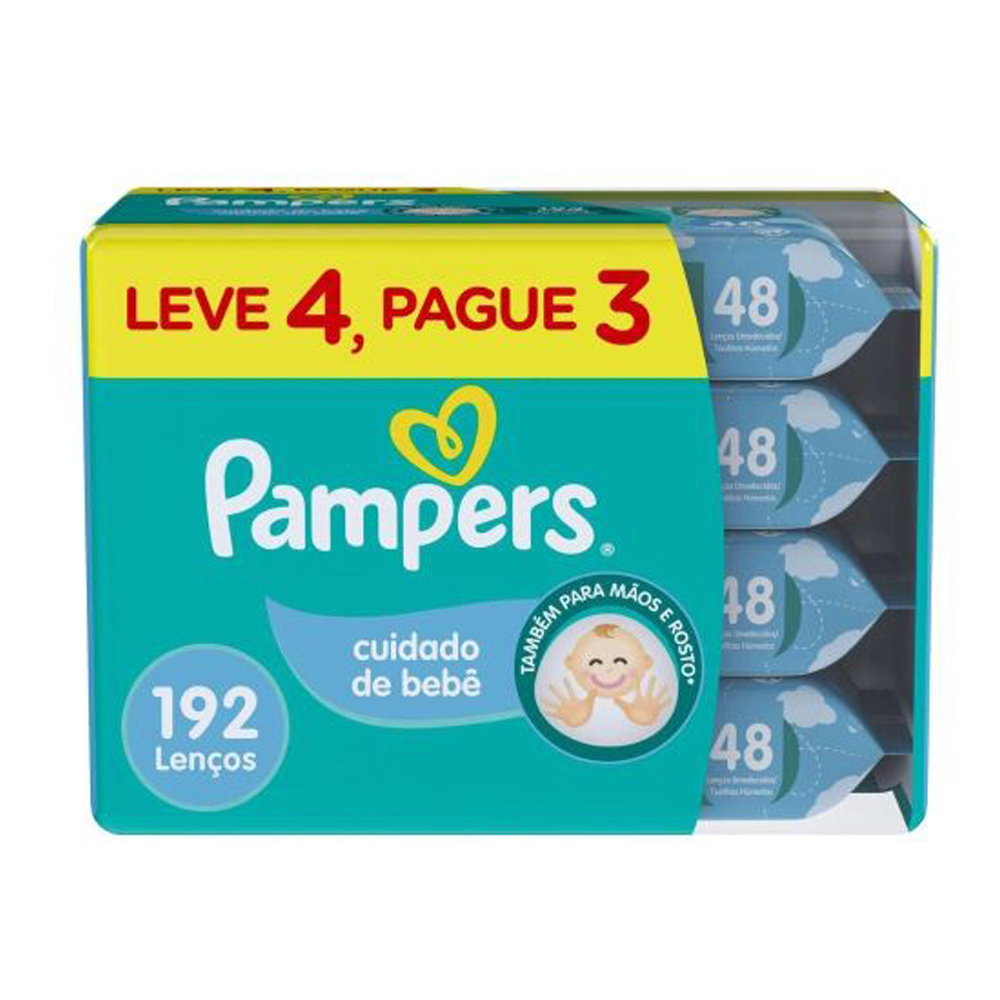 TOALHINHAS PAMPERS CHEIRINHO DE BEBE C/48UN LV4PG3                                                  