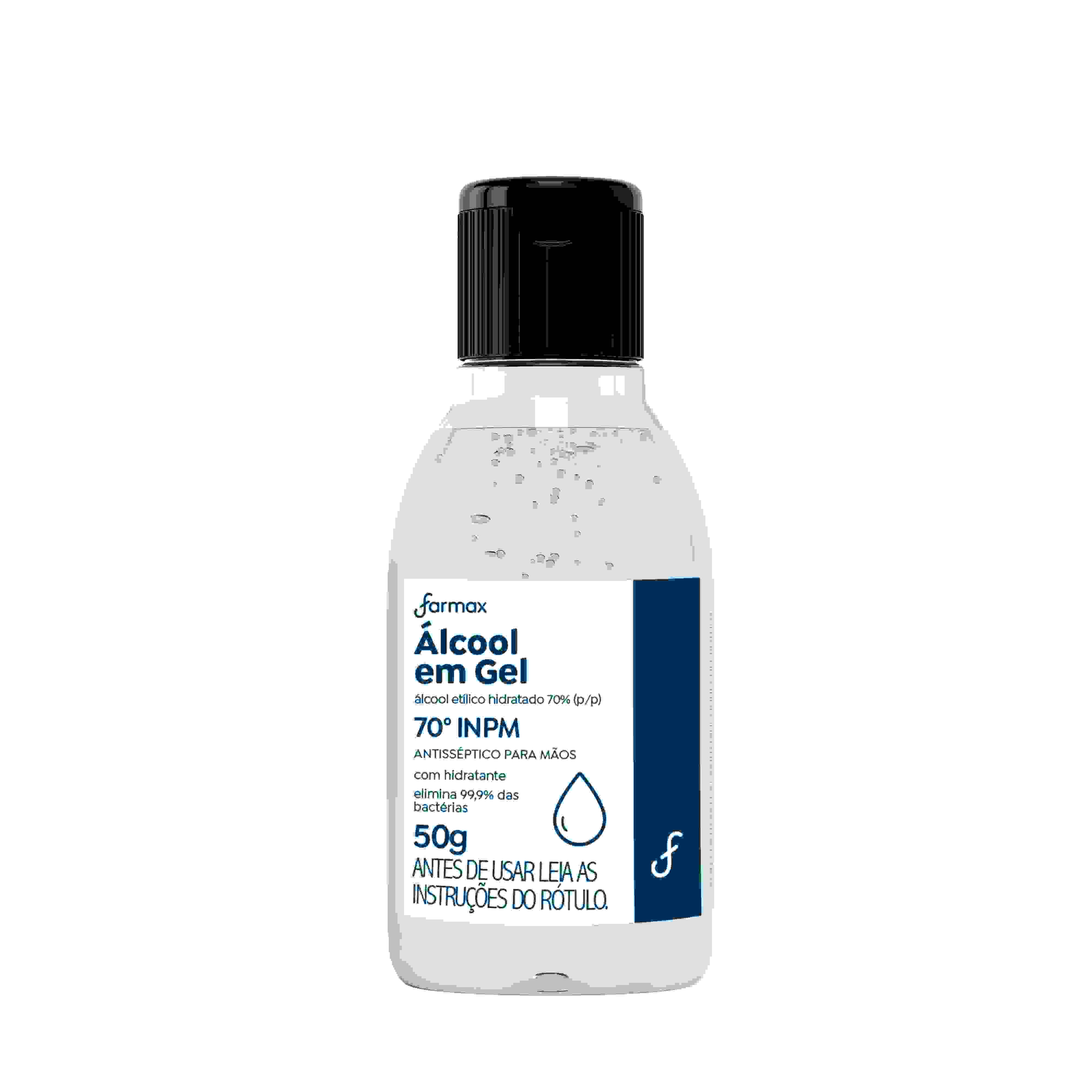 ALCOOL EM GEL NEUTRO 70% INPM FARMAX 50G                                                            