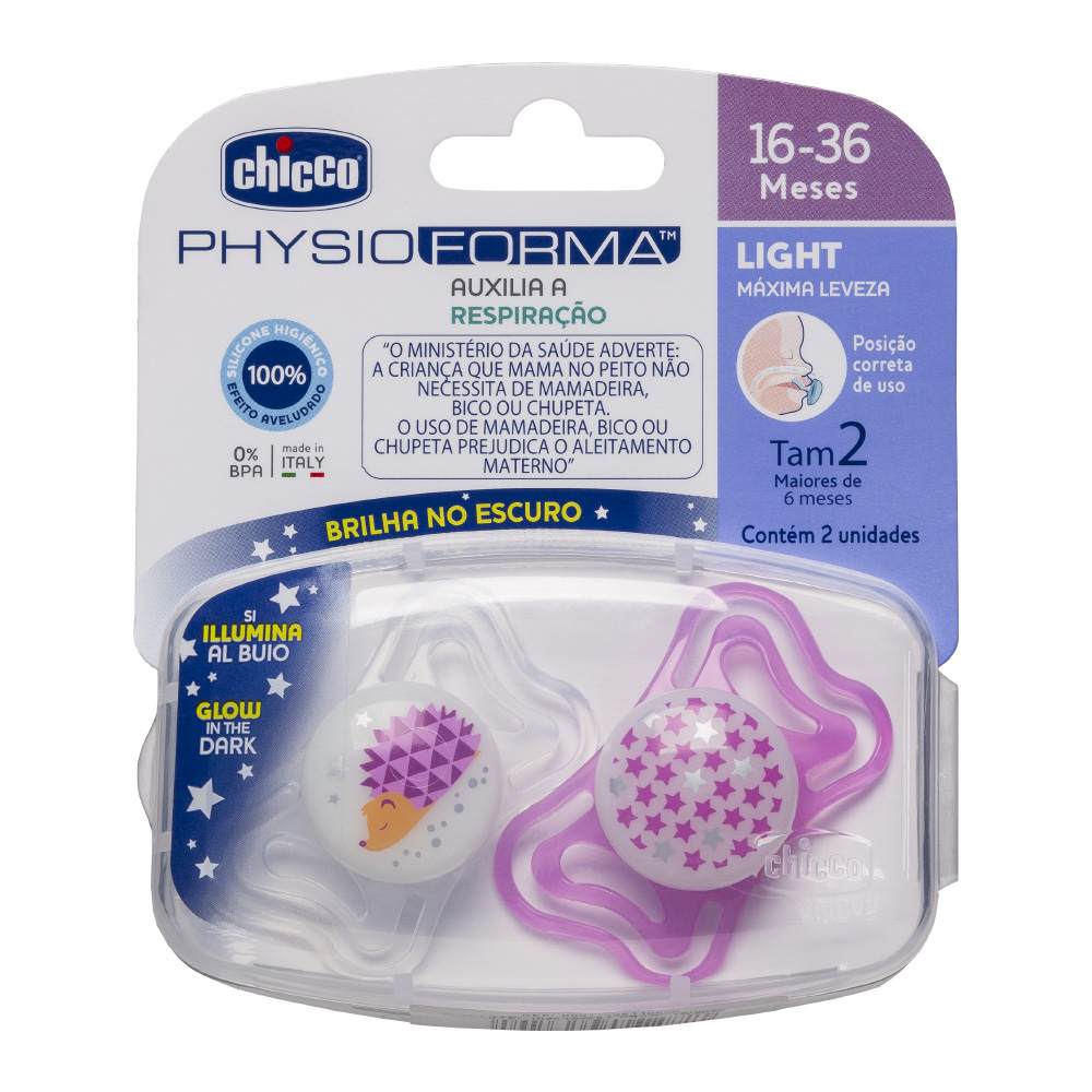 CHUPETA PHYSIO FORMA LIGHT ROSA 16-36M CHICCO C/02UN                                                