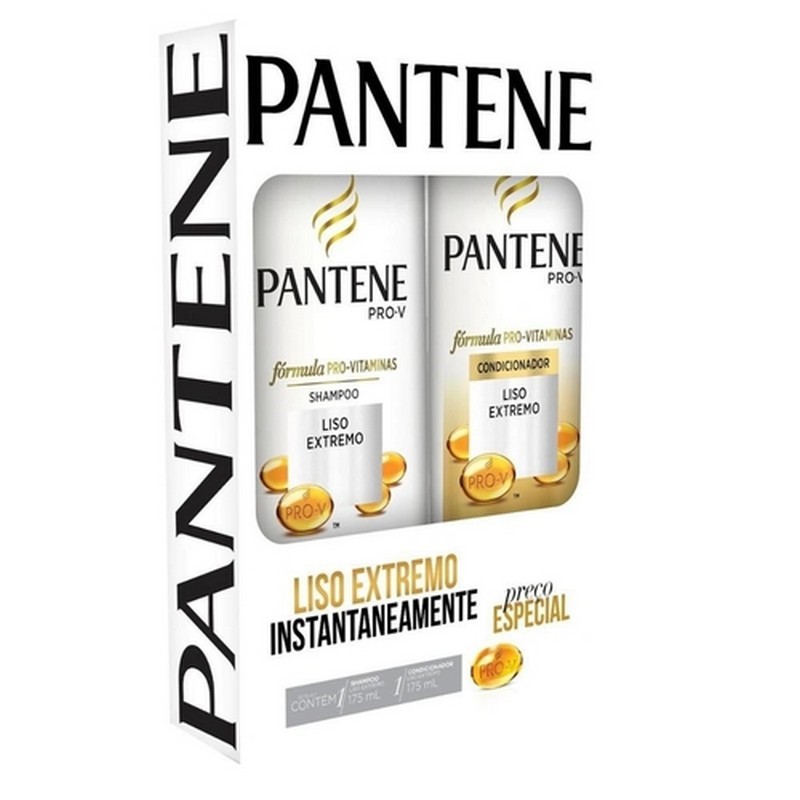 KIT SHAMPOO + CONDICIONADOR PANTENE LISO EXTREMO 175ML                                              