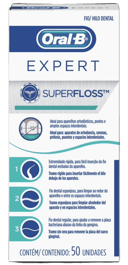 FIO ORAL-B  SUPER FLOSS COM 50 UNIDADES                                                             