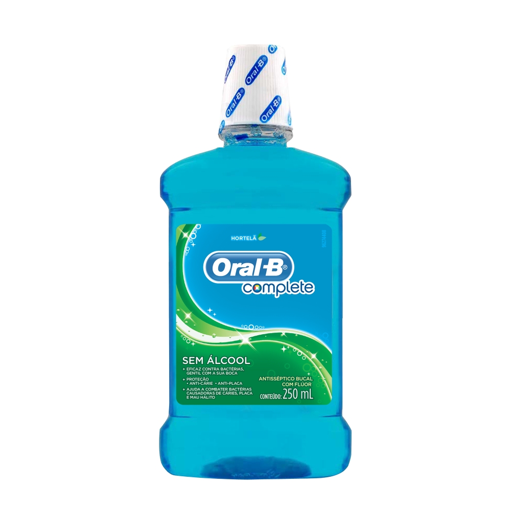 ANTISSÉPTICO BUCAL ORAL-B COMPLETE HORTELÃ 250ML                                                    