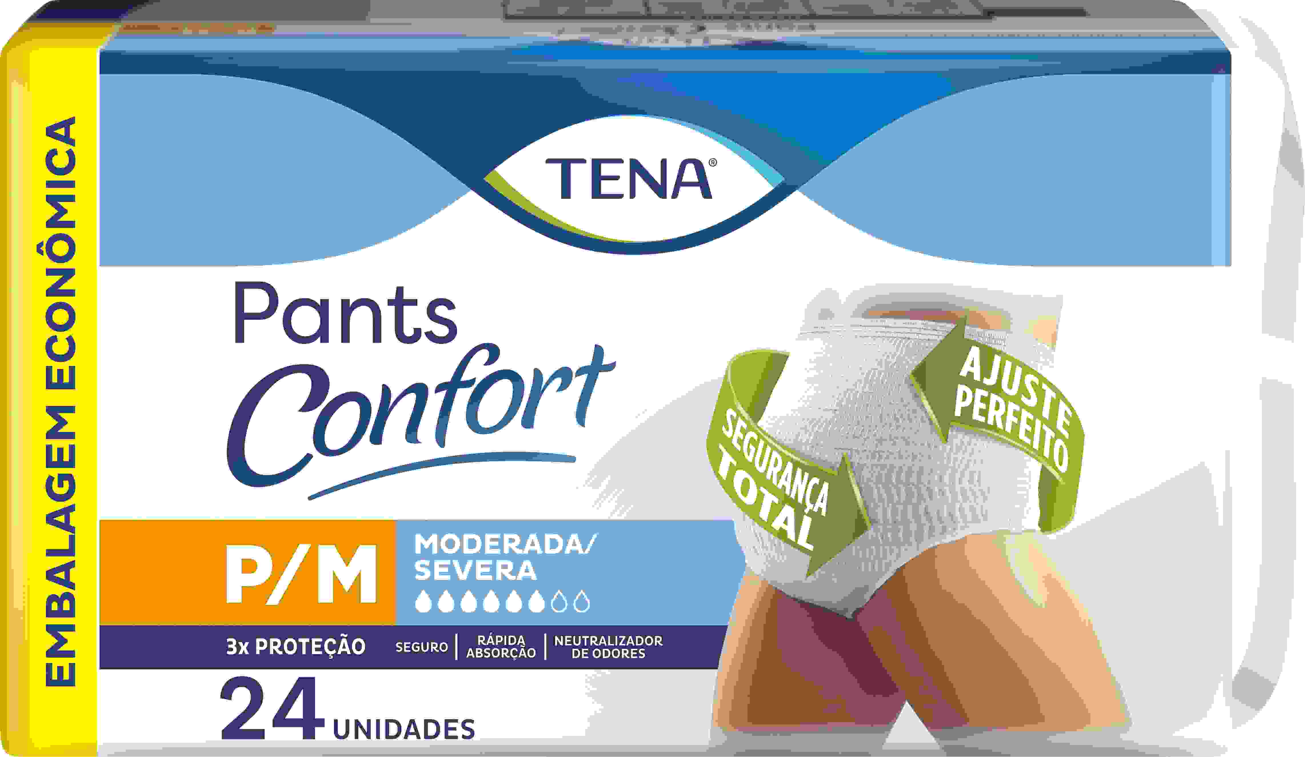 ROUPA ÍNTIMA TENA PANTS CONFORT P E M COM 24 UNIDADES                                               