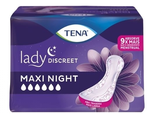 ABSORVENTE TENA LADY DISCREET MAXI NIGHT COM 6 UNIDADES                                             