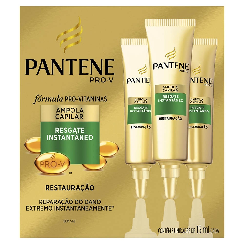 AMPOLA TRATAMENTO E RESTAURAÇÃO PANTENE 15ML COM 3 UNIDADES                                         