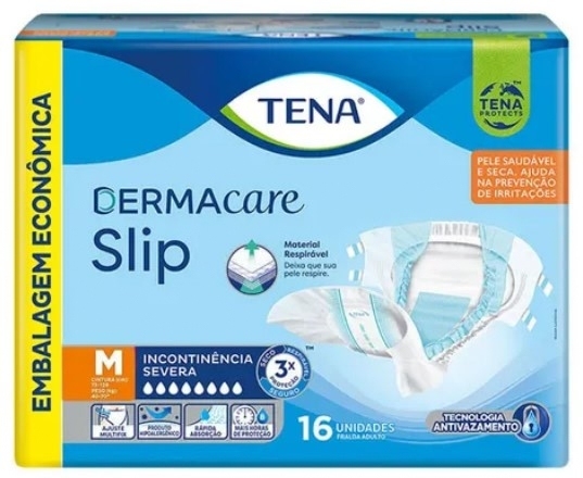 FRALDA TENA SLIP DERMACARE M 16 UNIDADES                                                            