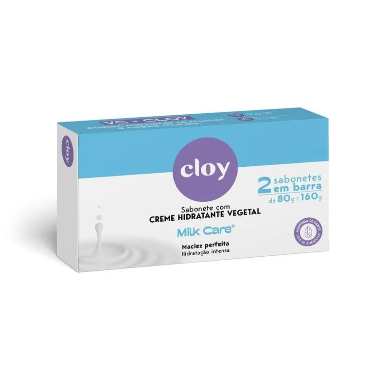 SABONETE CLOY MILK CARE 80GR C/2UN                                                                  