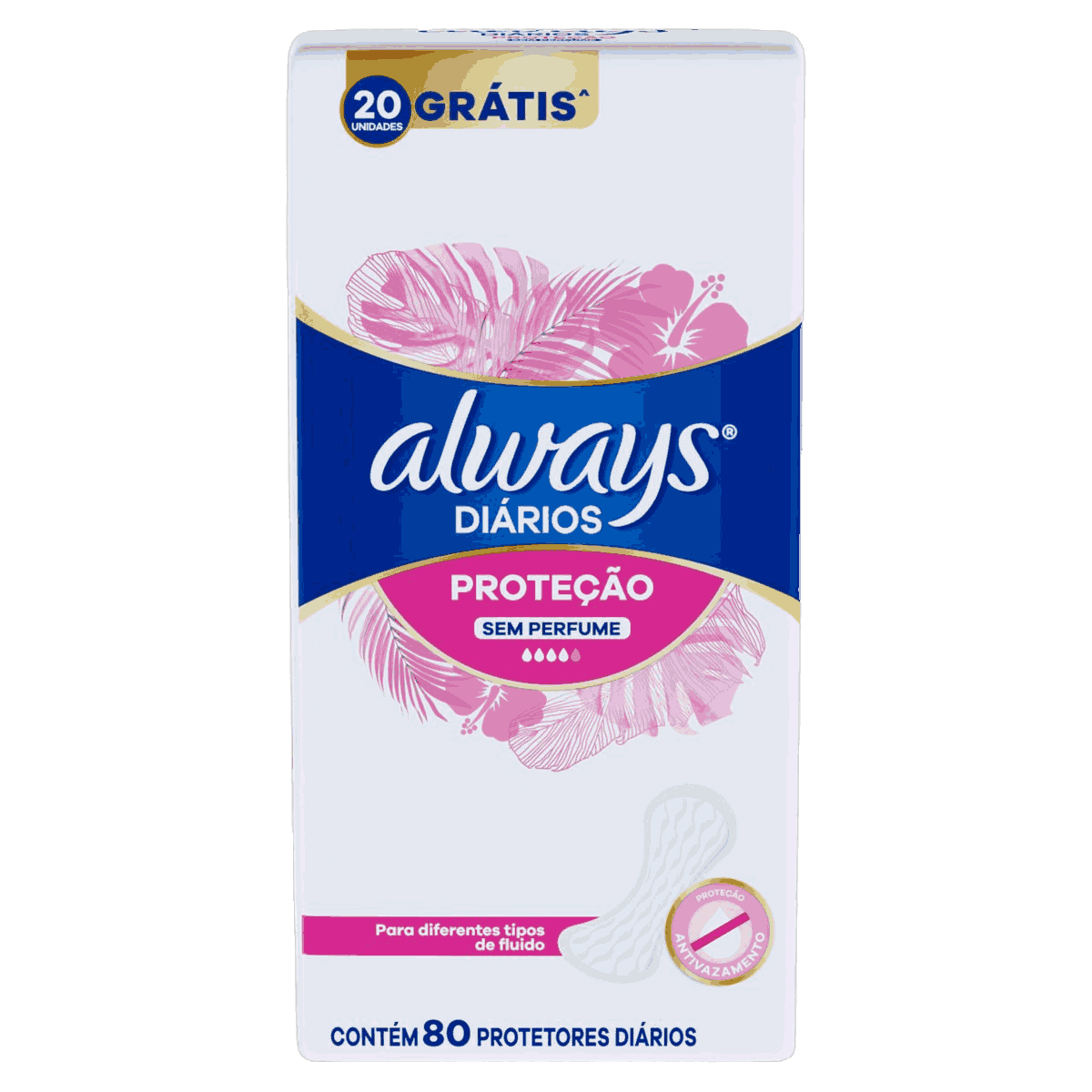 ABSORVENTE ALWAYS PROTETOR DIÁRIO COM PERFUME 80 UNIDADES                                            image number null