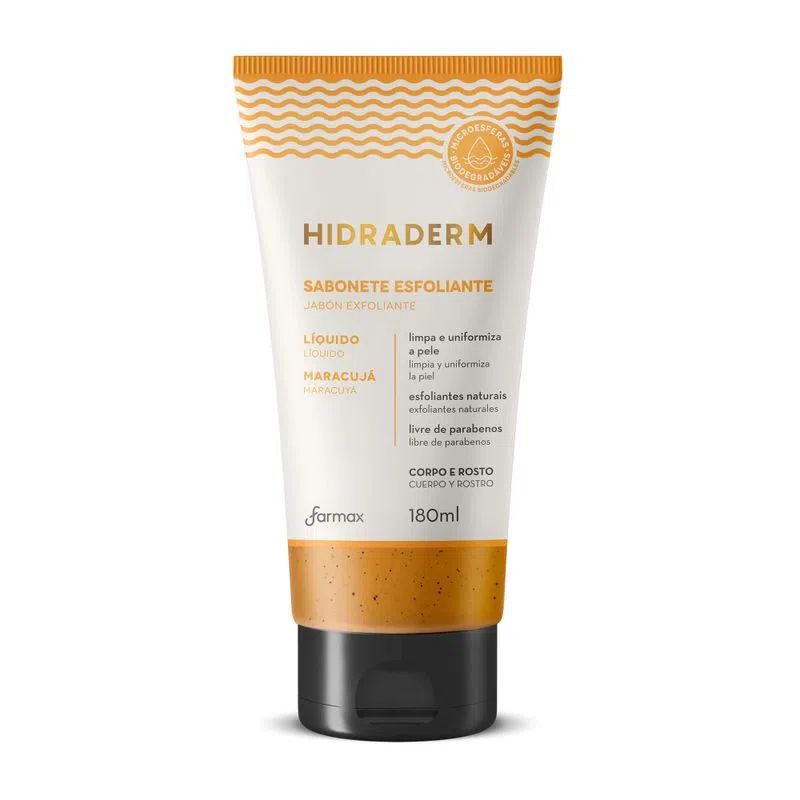 SABONETE LIQUIDO ESFOLIANTE HIDRADERM MARACUJA 180ML                                                
