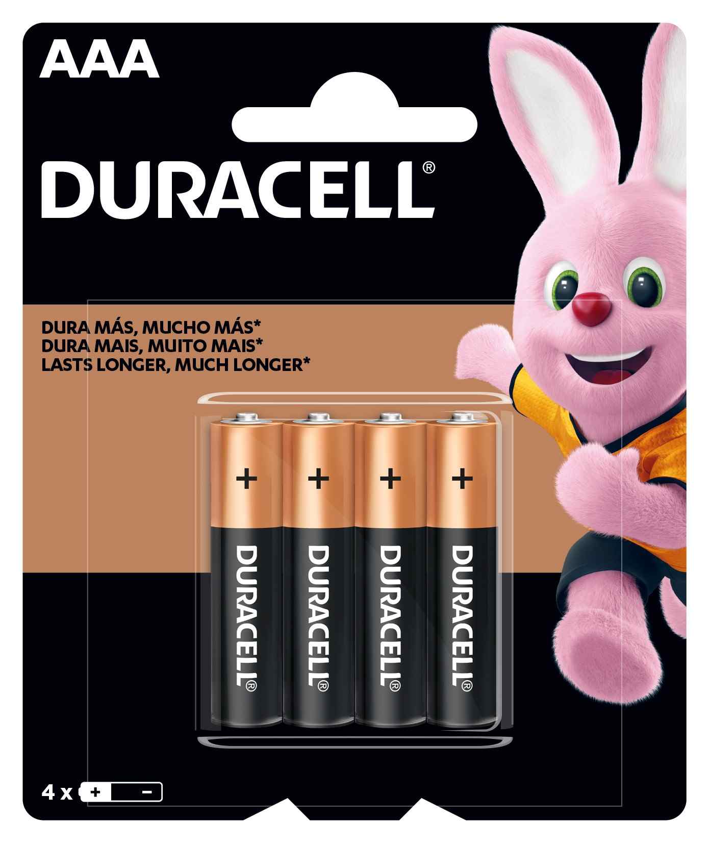 PILHA DURACELL PALITO AAA COM 4 UNIDADES                                                            