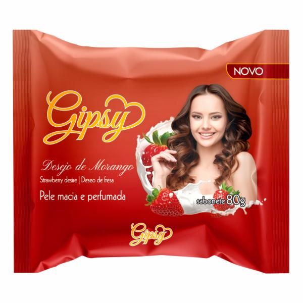 SABONETE GIPSY DESEJO DE MORANGO 80G                                                                