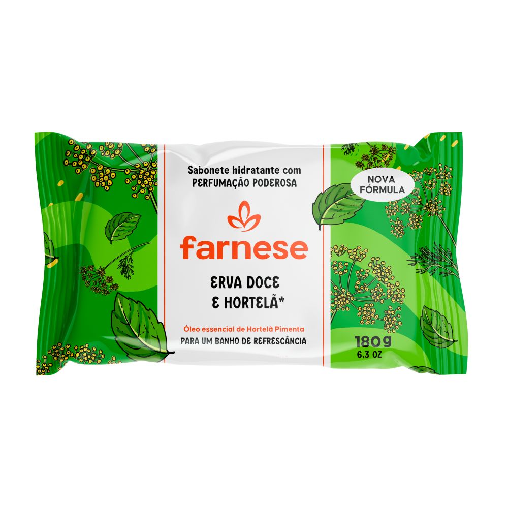 SABONETE FARNESE ERVA DOCE E HORTELA 180GR                                                          