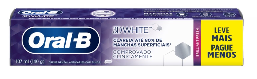 CREME DENTAL ORAL-B 3D WHITE BRILLIANT FRESH 140G                                                   