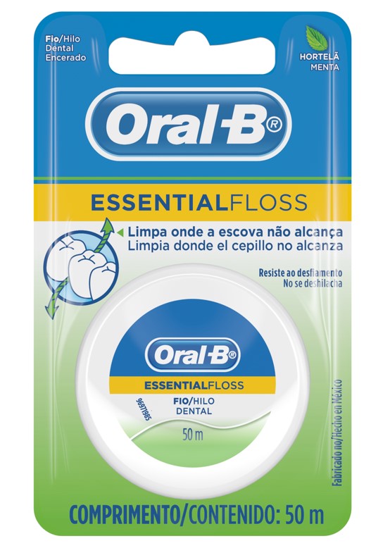 FIO DENTAL ORAL B ESSENTIAL FLOSS MENTA 50 METROS                                                   