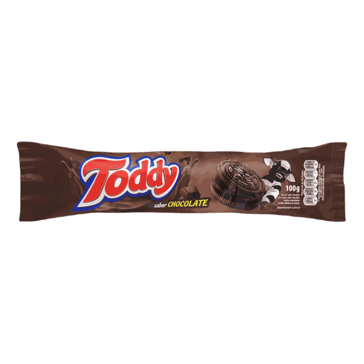 BISC.TODDY RECHEADO CHOCO.C/CHOCOLATE 100GR                                                         