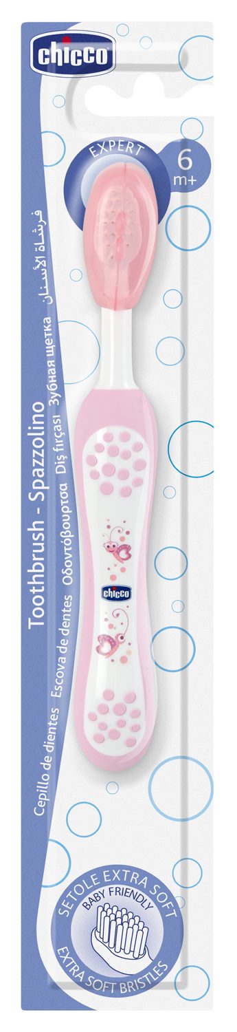 ESCOVA CHICCO PRIMEIROS DENTES DE LEITE ROSA                                                        