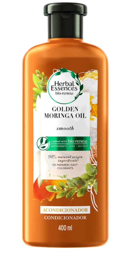 CONDICIONADOR HERBAL ESSENCES SMOTH GOLDEN MORINGA 400ML                                             image number null