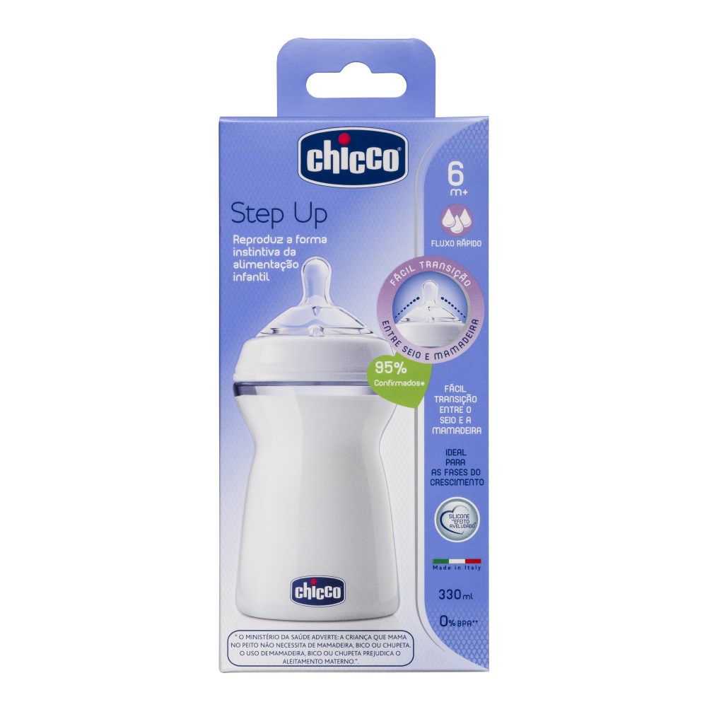 MAMADEIRA STEP UP TRANSP.FLUXO RAPIDO CHICCO 330ML                                                  