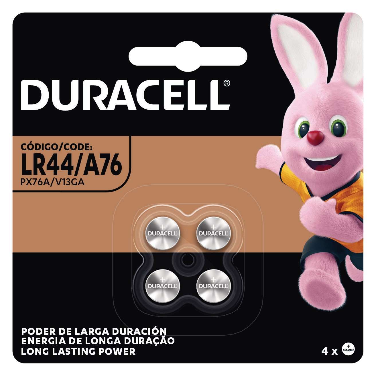 PILHA DURACELL LR44/A76 COM 4 UNIDADES                                                              