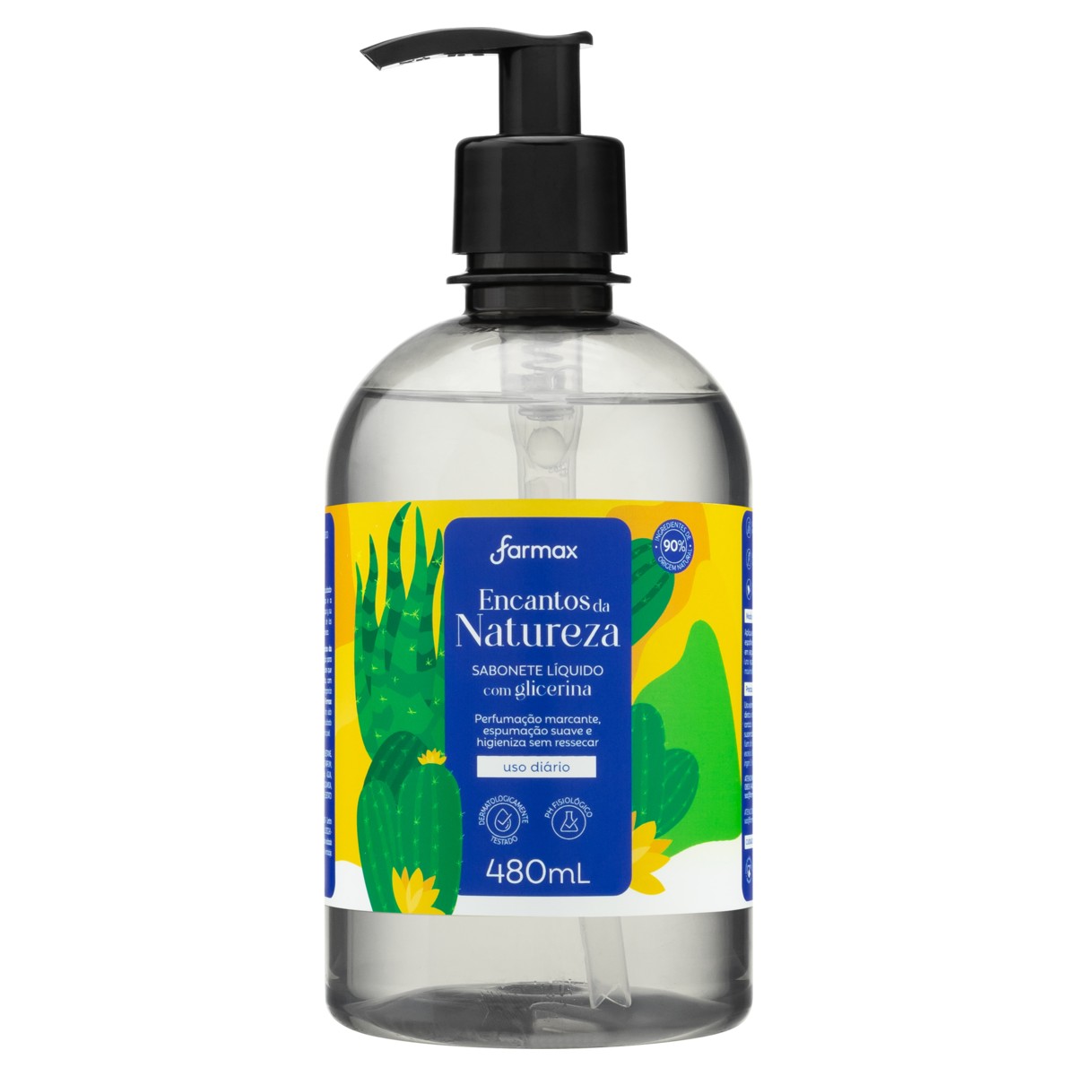  SABONETE LÍQUIDO DE GLICERINA ENCANTOS DA NATUREZA FARMAX FRASCO 480ML                             