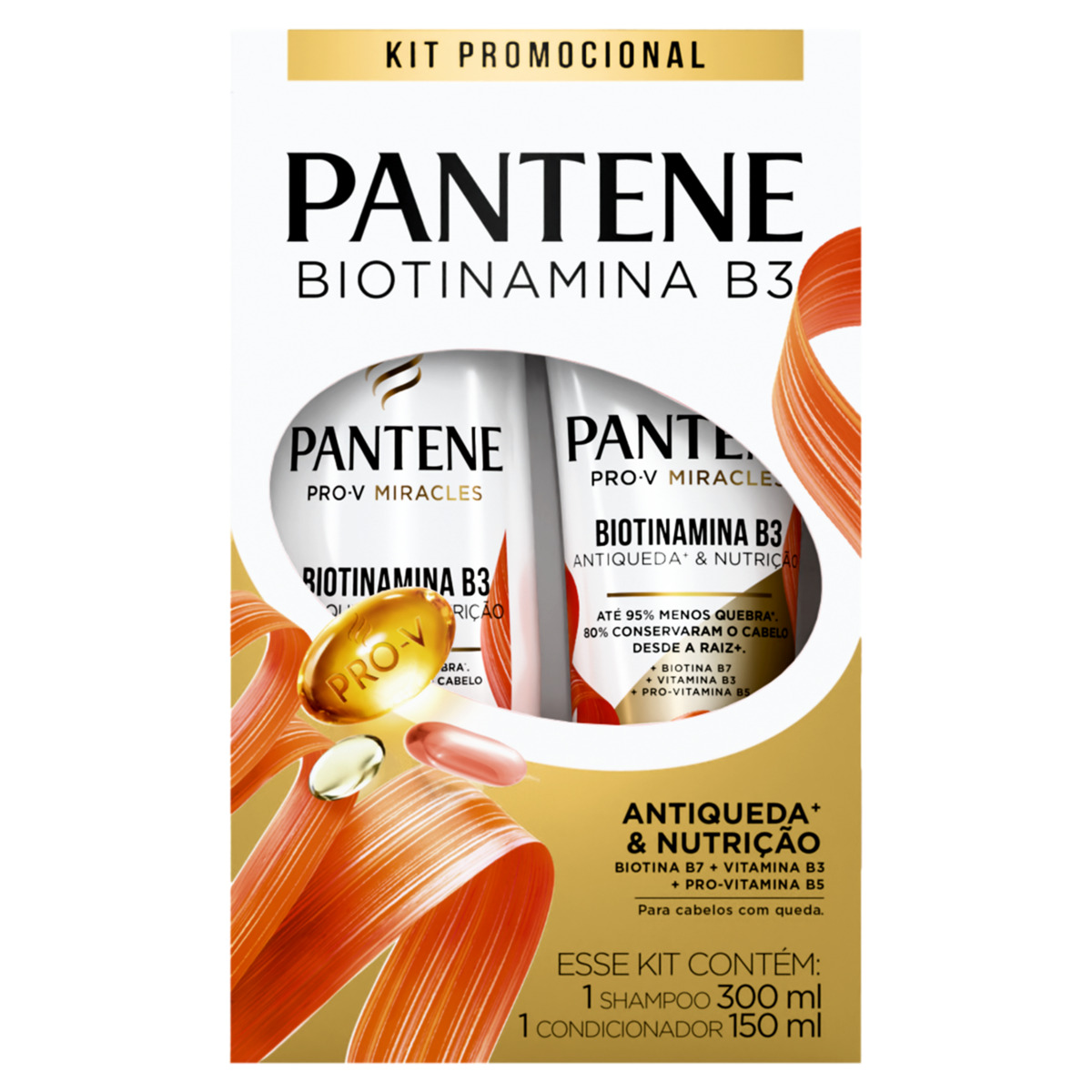 KIT SHAMPOO 300ML CONDICIONADOR 150ML PANTENE BIOTINAMINA B3                                        