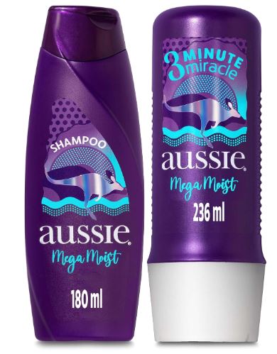 KIT SHAMPOO180ML+CREME 236ML AUSSIE MEGA MOIST                                                      
