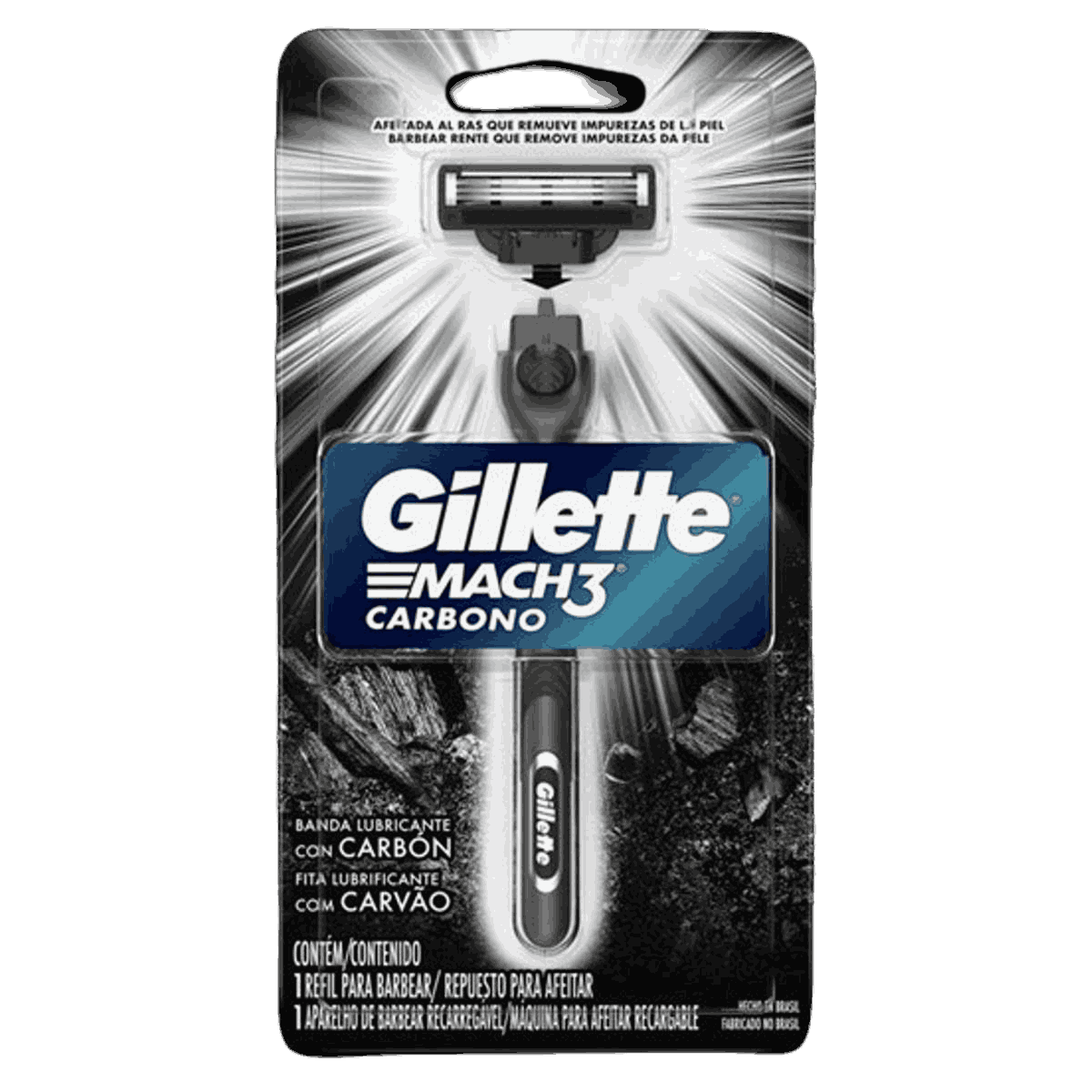 APARELHO DE BARBEAR GILLETTE MACH3 CARBONO COM 1 UNIDADE                                            