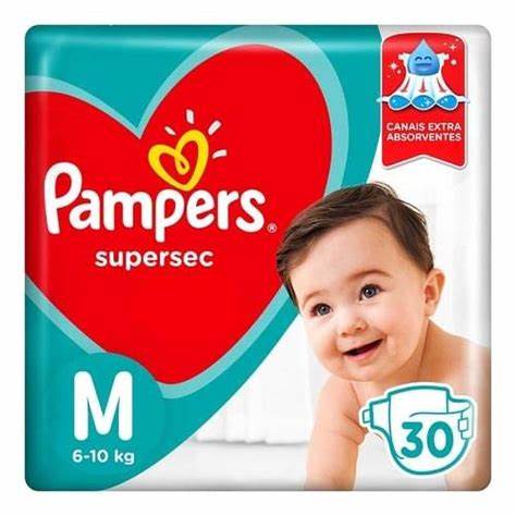 FRALDA PAMPERS SUPERSEC M PACOTAO COM 30 UNIDADES                                                   