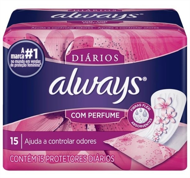ABSORVENTE ALWAYS PROTETOR DIÁRIO COM PERFUME 15 UNIDADES                                           