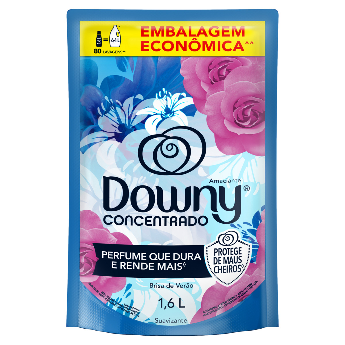 AMACIANTE DOWNY POUCH BRISA DE VERÃO 1600ML                                                         