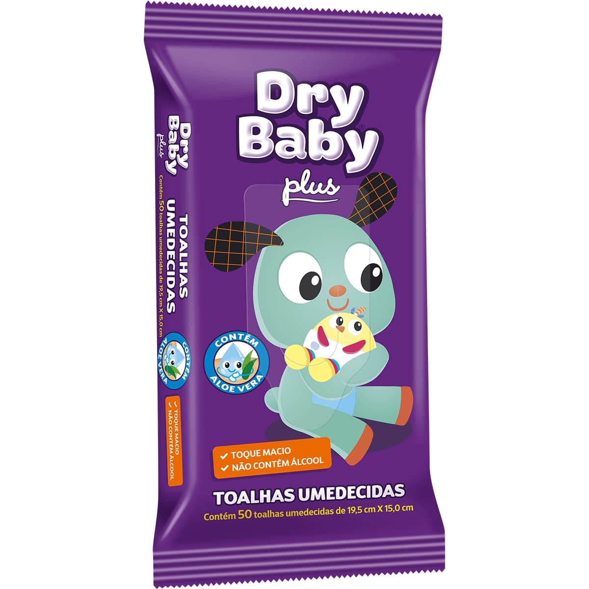 TOALHAS UMEDECIDAS DRY BABY PLUS COM 50 UNIDADES                                                    