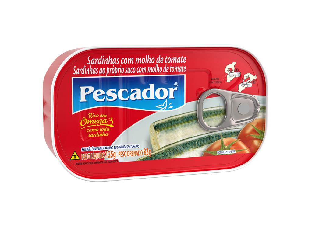 SARDINHA PESCADOR COM MOLHO DE TOMATE 125G                                                          