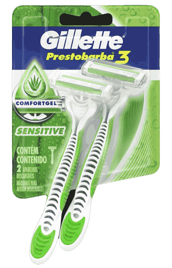 APARELHO PRESTOBARBA 3 PB SENSECARE GILLETTE COM 2 UNIDADES                                         