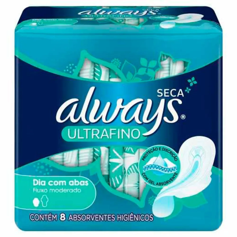 ABSORVENTE ALWAYS NOITE SECA ULTRAFINO COM 8 UNIDADES                                               