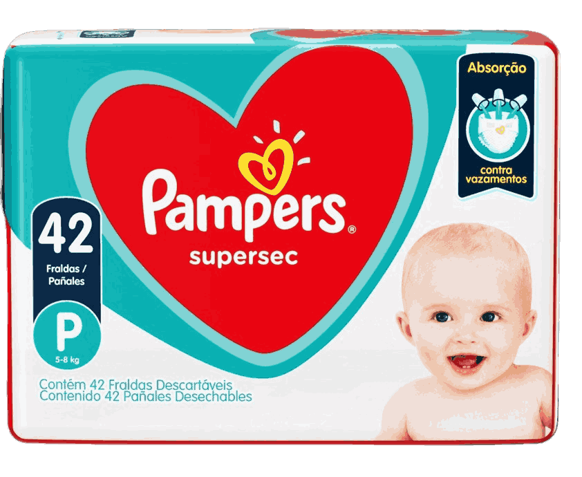 Fralda Descartavel Infantil Pampers Supersec P Pacote 42 Unidades                                   