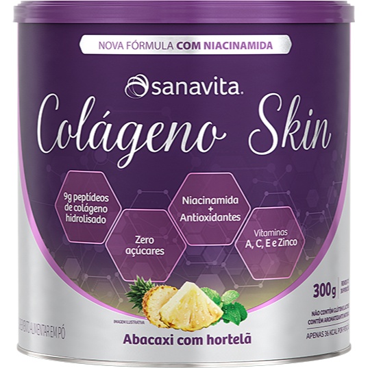 COLAGENO SKIN ABACAXI C/HORTELA SANAVITA 300G                                                       
