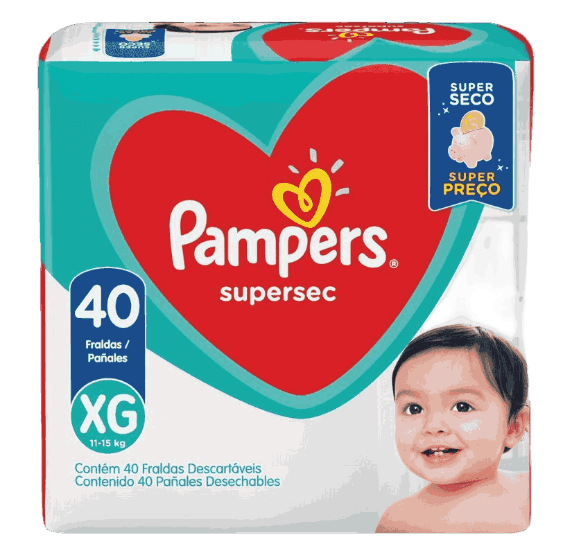 FRALDA PAMPERS SUPERSEC XG HIPER 40 UNIDADES                                                        