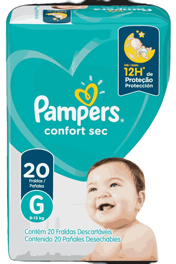 FRALDA PAMPERS CONFORT SEC G PACOTÃO 20 UNIDADES                                                    