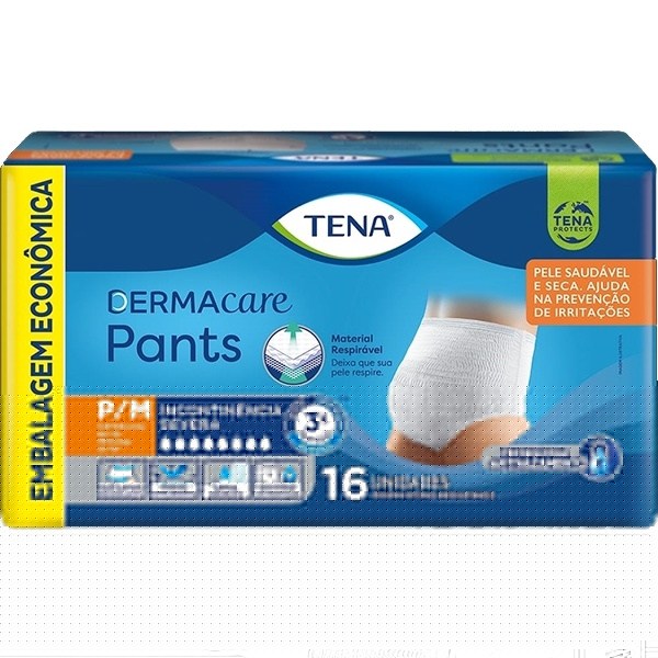 ROUPA INTIMA TENA PANTS DERMACARE P/M 16 UNIDADES                                                   