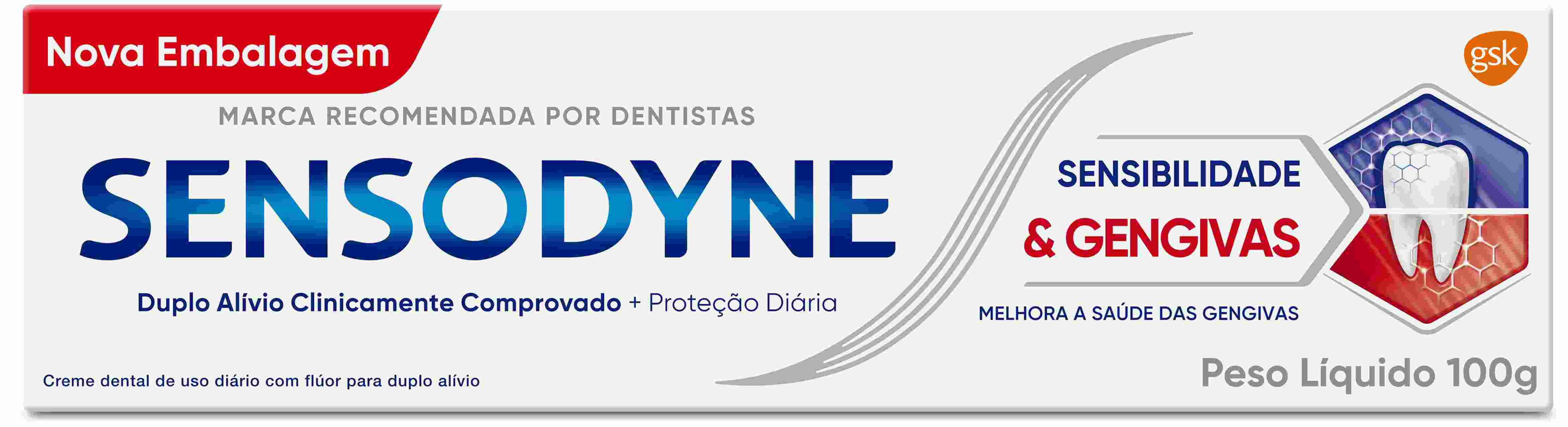 CREME DENTAL SENSODYNE  SENSIBILIDADE & GENGIVAS 100G                                               