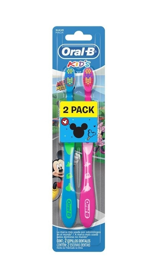 ESCOVA ORAL-B KIDS MICKEY COM 2 UNIDADES                                                            