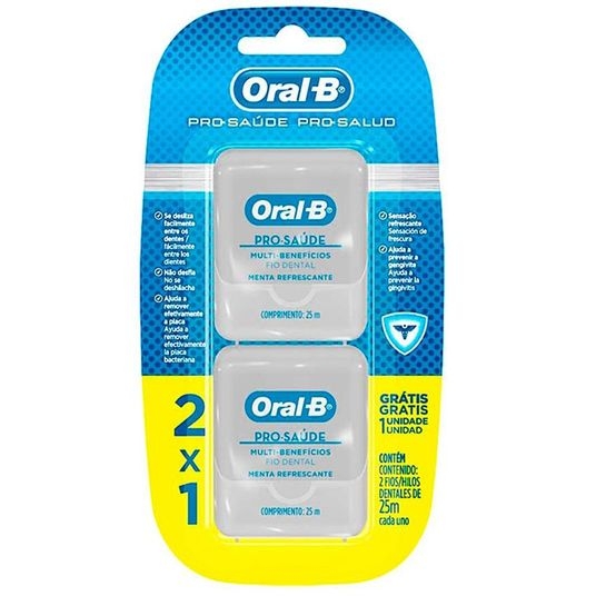 FIO DENTAL ORAL-B PRO SAÚDE COM 2 UNIDADES                                                          