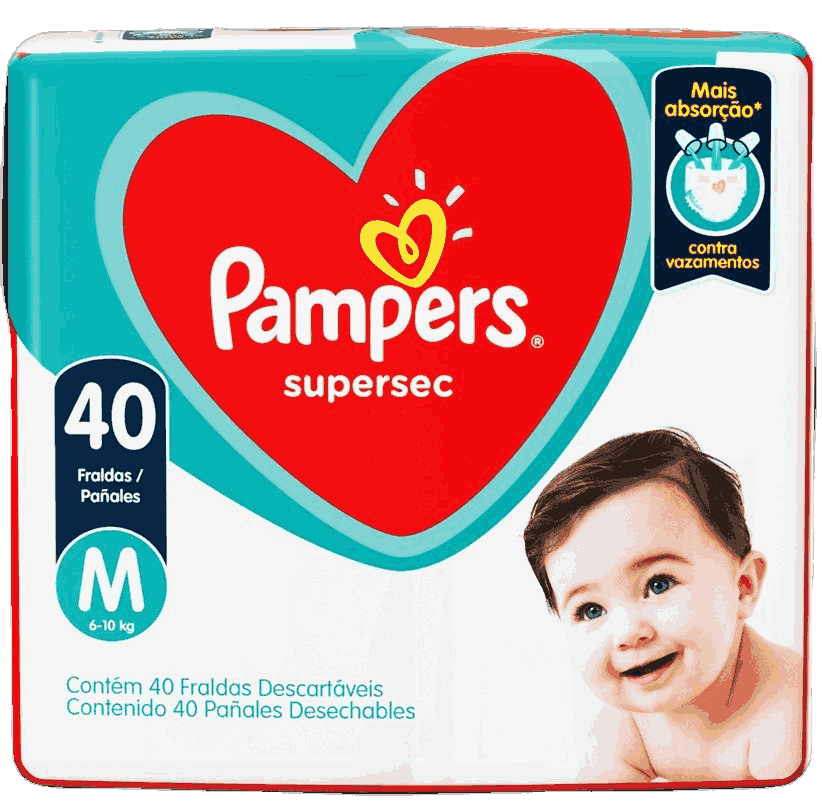 FRALDA PAMPERS SUPERSEQUINHA M MEGA COM 40UN                                                        