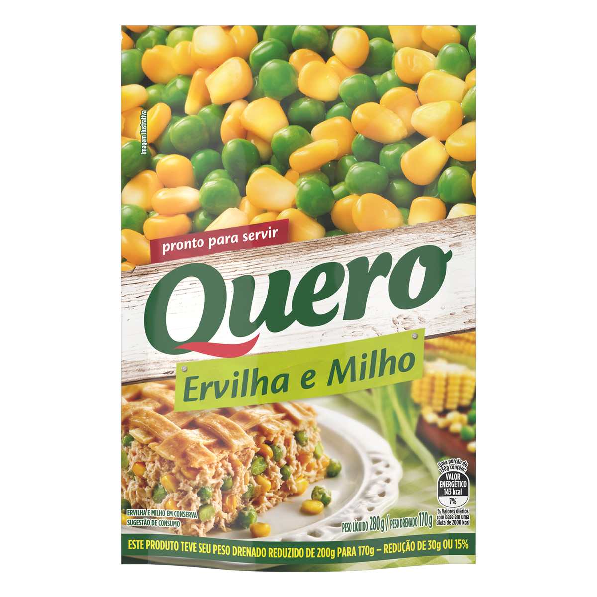 ERVILHA E MILHO QUERO SACHÊ 170G                                                                    