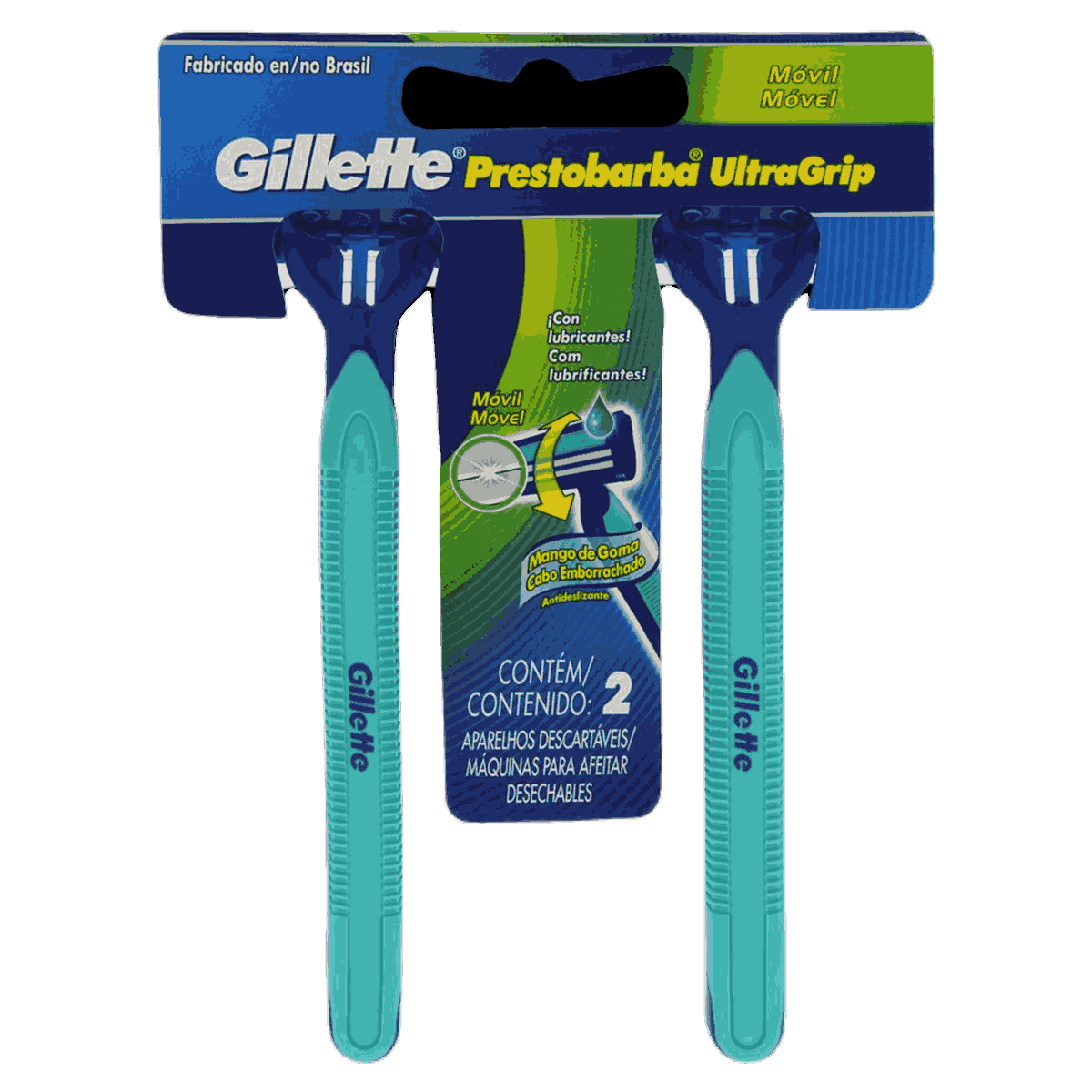 APARELHO PRESTOBARBA GILLETTE ULTRAGRIP 2 MÓVEL COM 2 UNIDADES                                      